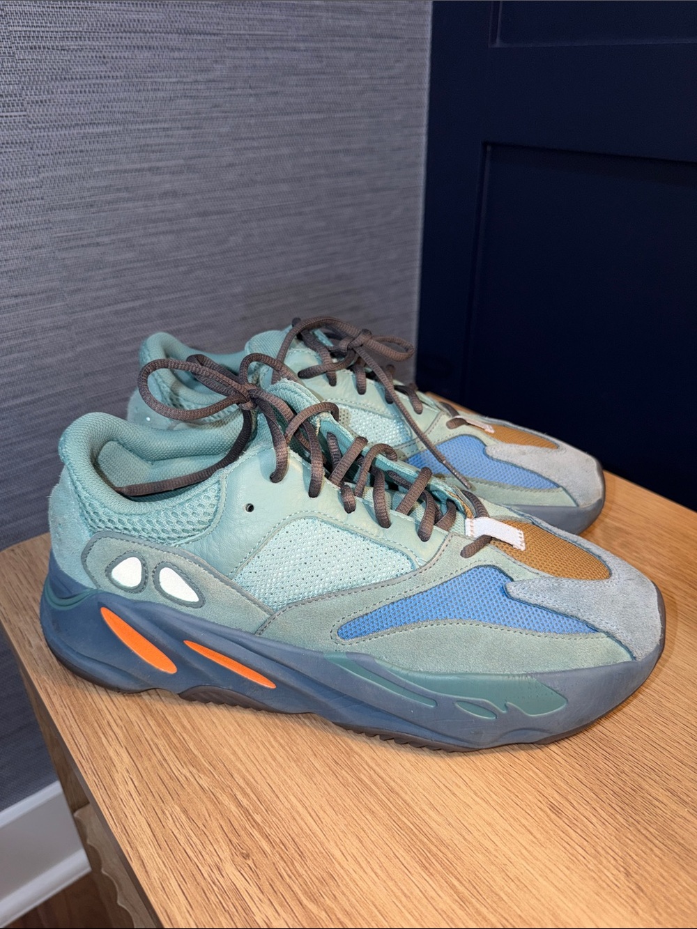 Yeezy adidas Teal Multi-Color Sneakers - size 10.5